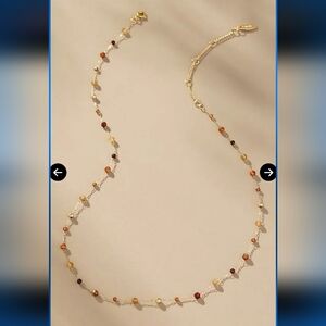 Anthropologie × Serefina, Mixed Bead Dainty Necklace, Brown, MSRP $48